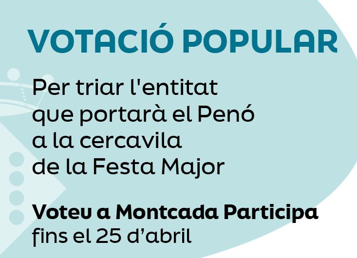 Imagen para los medios: VOTACIÓ POPULAR PER ESCOLLIR L&#39;ENTITAT QUE PORTARÀ EL PENÓ DE LA CIUTAT